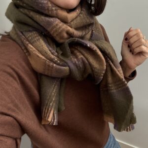 blouse pois prune volants satin