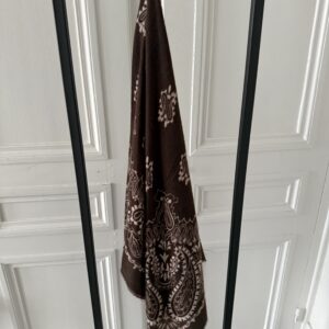 blouse pois prune volants satin