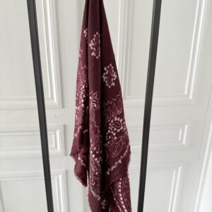 blouse pois prune volants satin