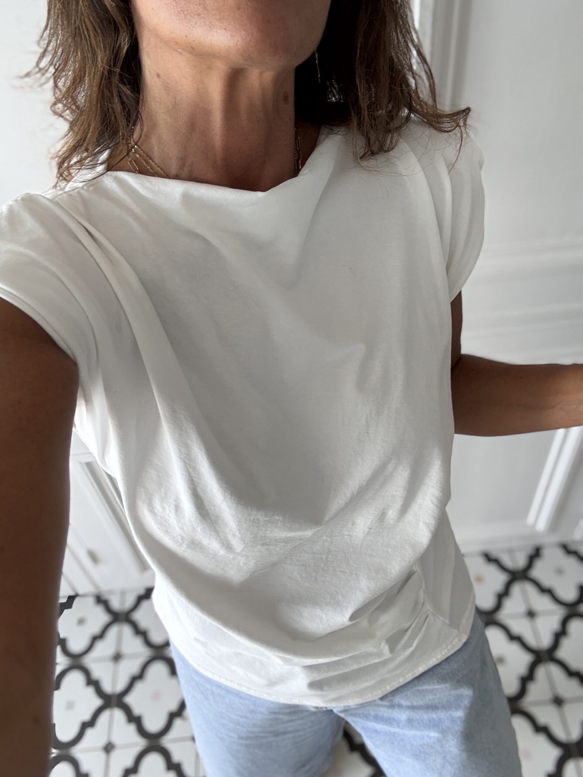 débardeur lin volants blanc