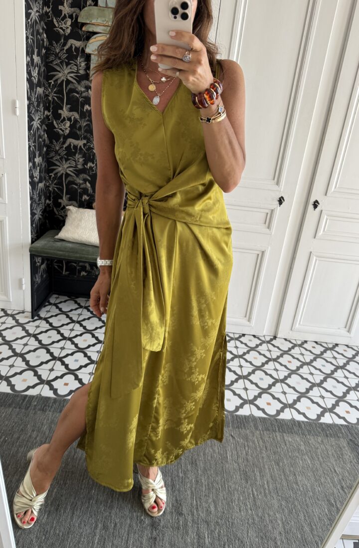 short fleuri coton vert