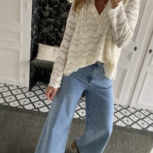 jeans large bleu ciel