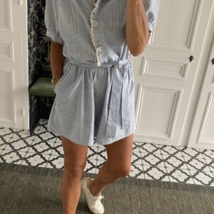 chemise marguerites blanc manches courtes
