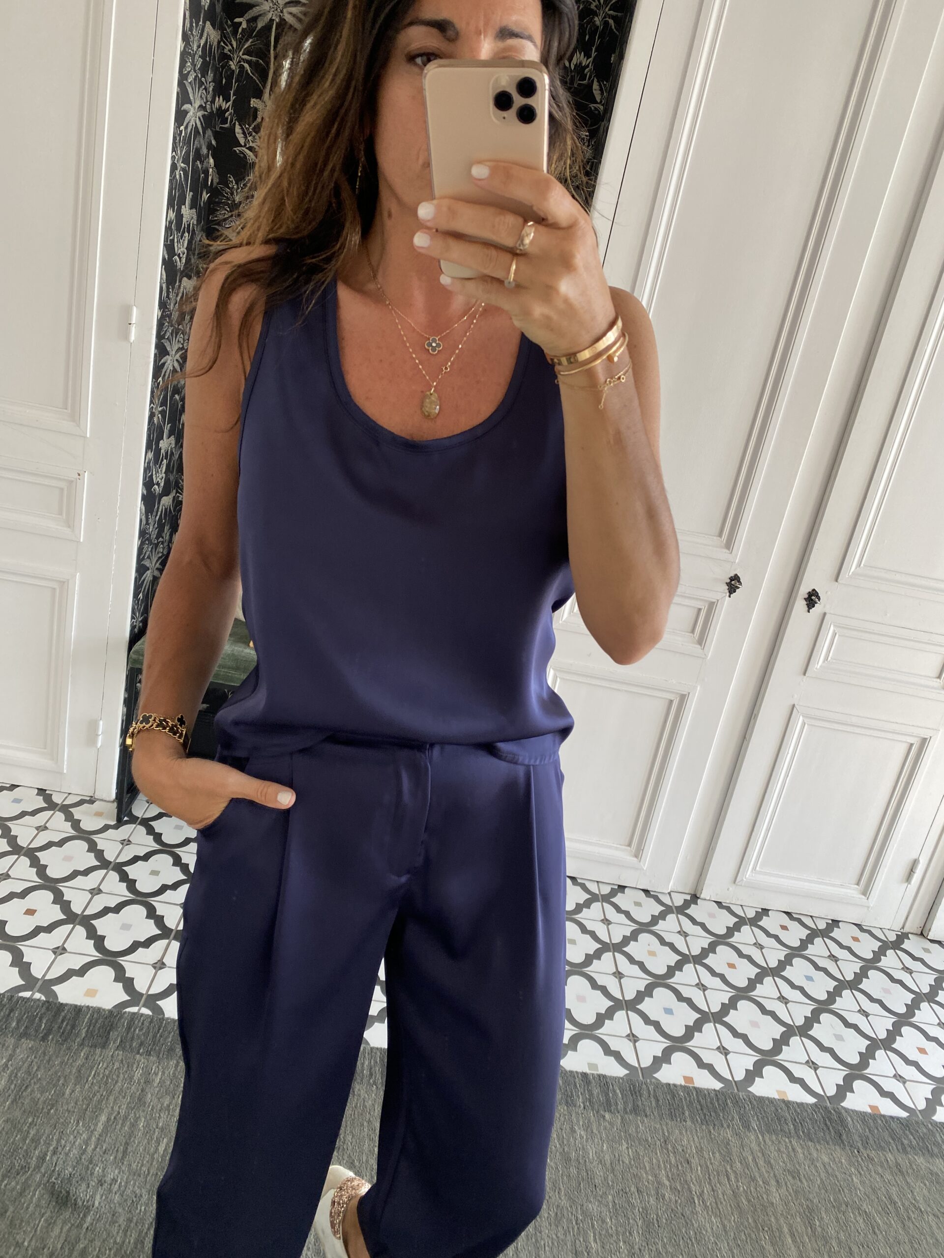 Lot De 2 Débardeurs Onllove - Coton, Col En U, Sans Manches - Coupe Normale - Bleu Nuit - Taille M