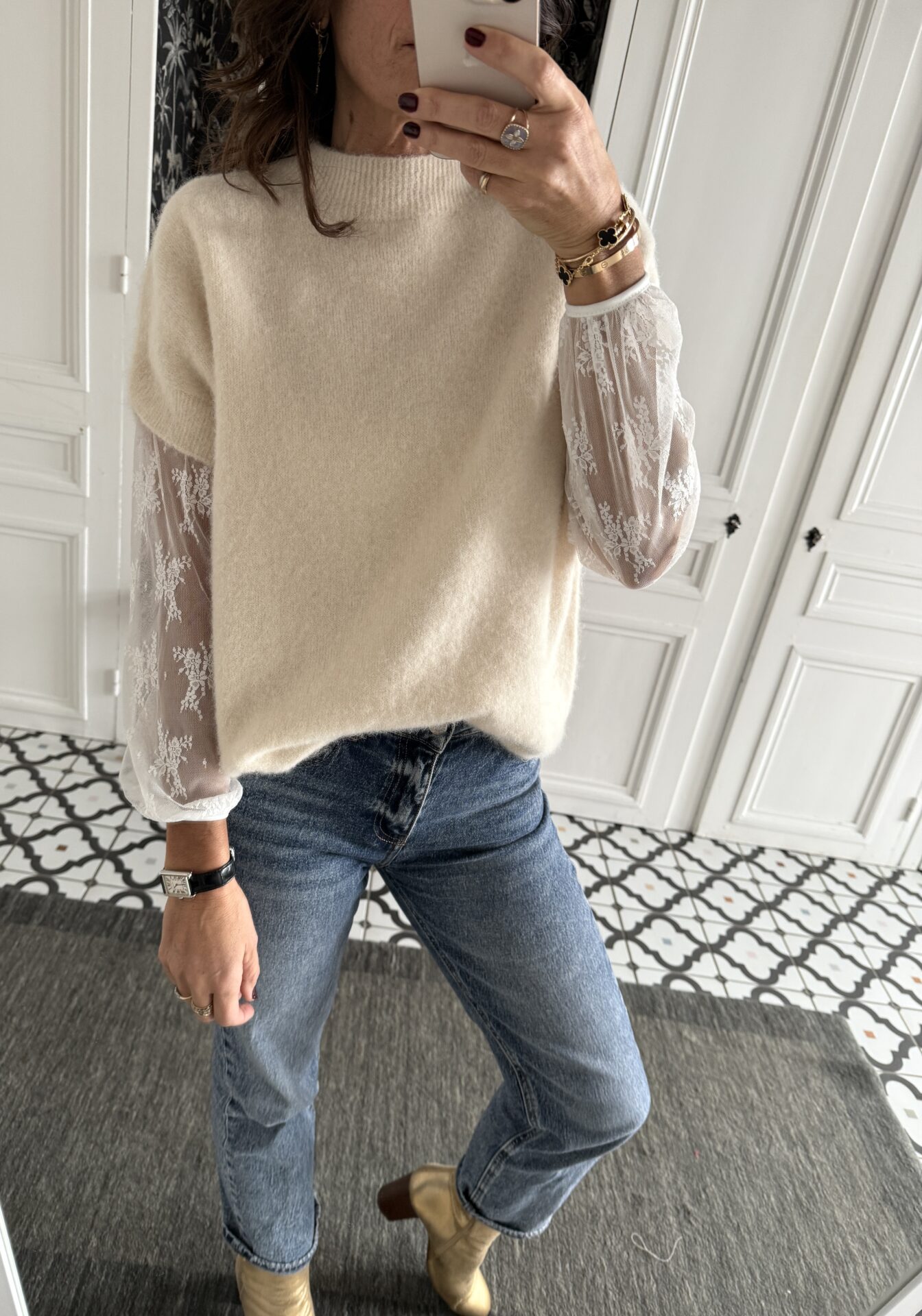 top dentelles blanc mila