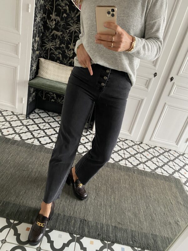 jeans frenchy gris 7/8éme bords francs