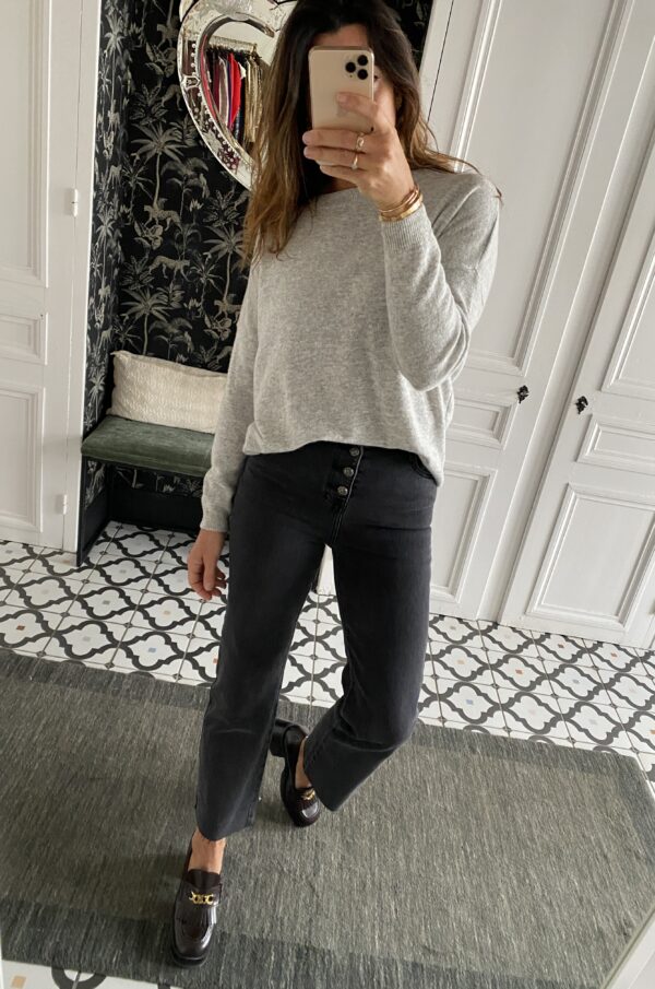 jeans frenchy gris 7/8éme bords francs