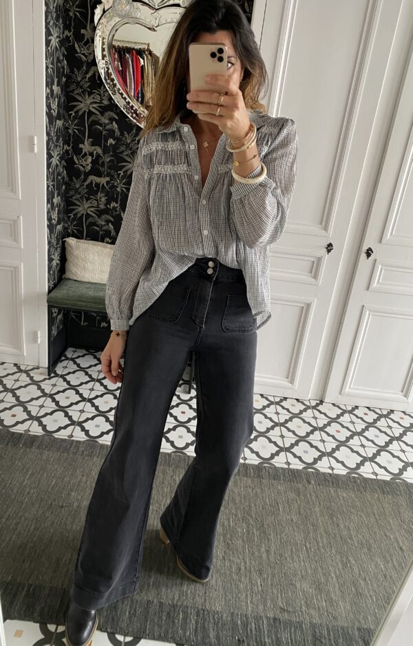 jeans frenchy gris 7/8éme bords francs
