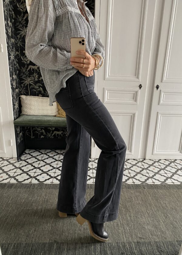 jeans frenchy gris 7/8éme bords francs
