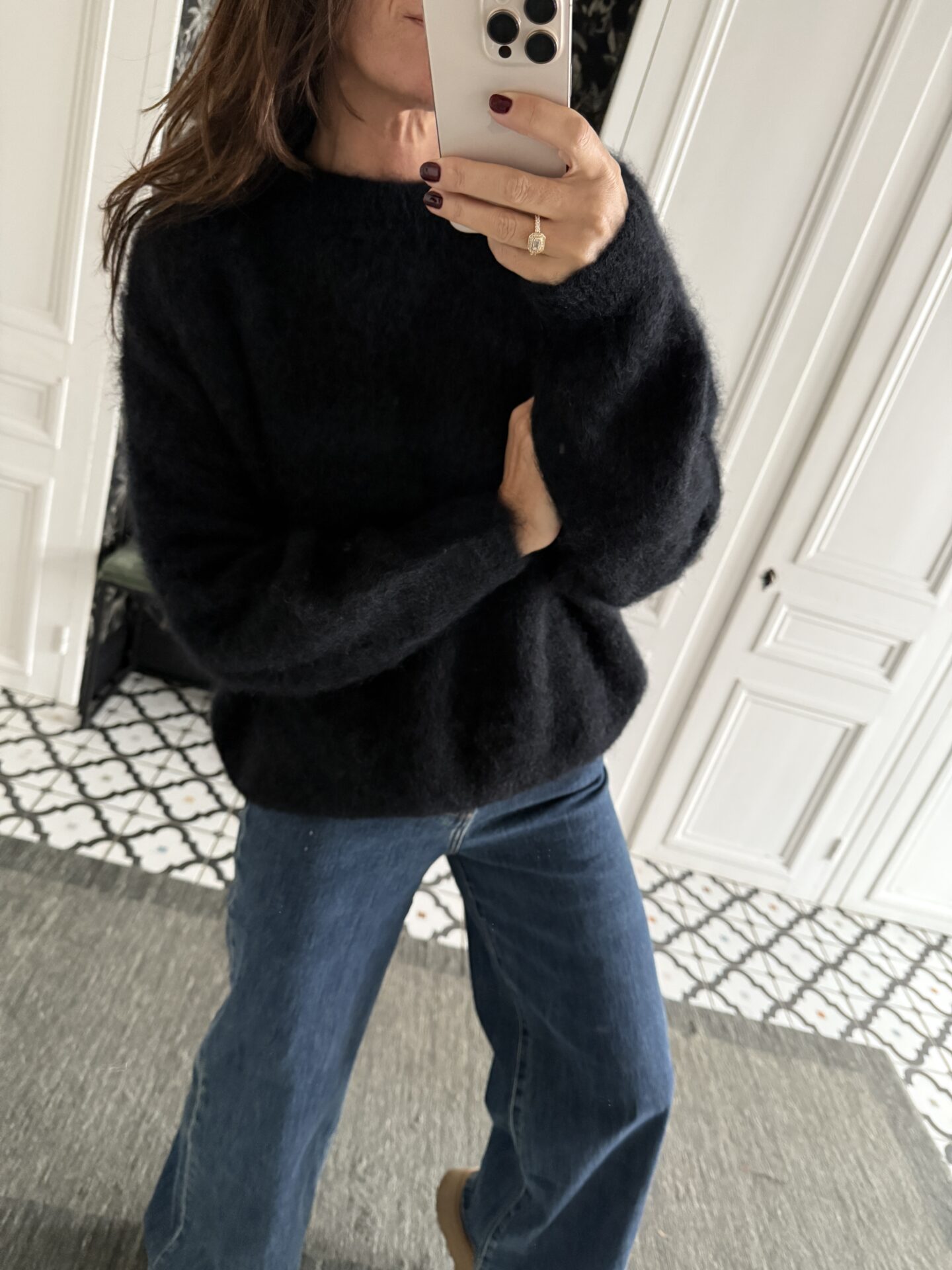 pull aude kid mohair noir