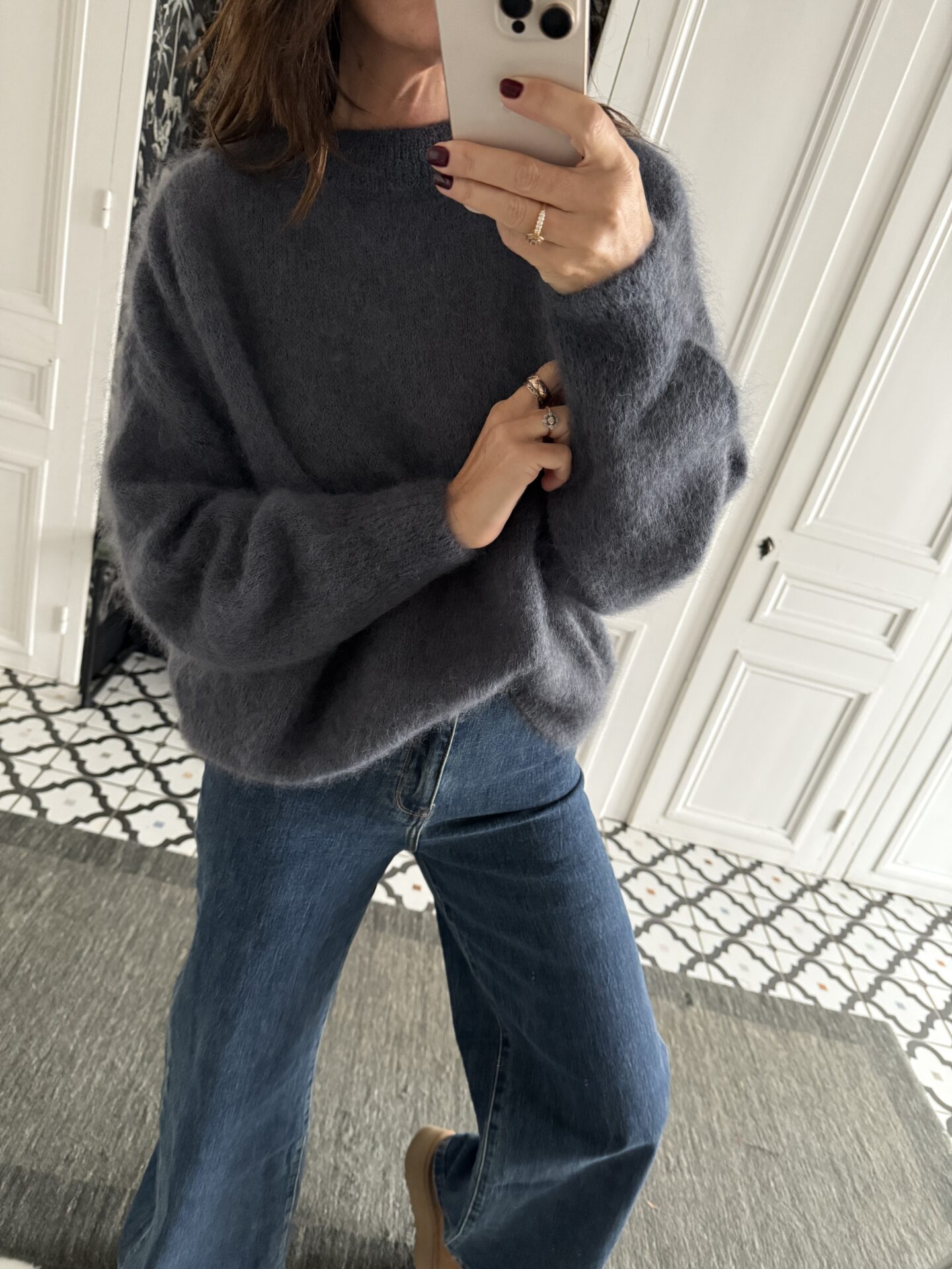 pull aude kid mohair noir