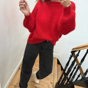 pull alba mohair rouge