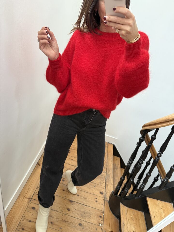 pull alba mohair rouge