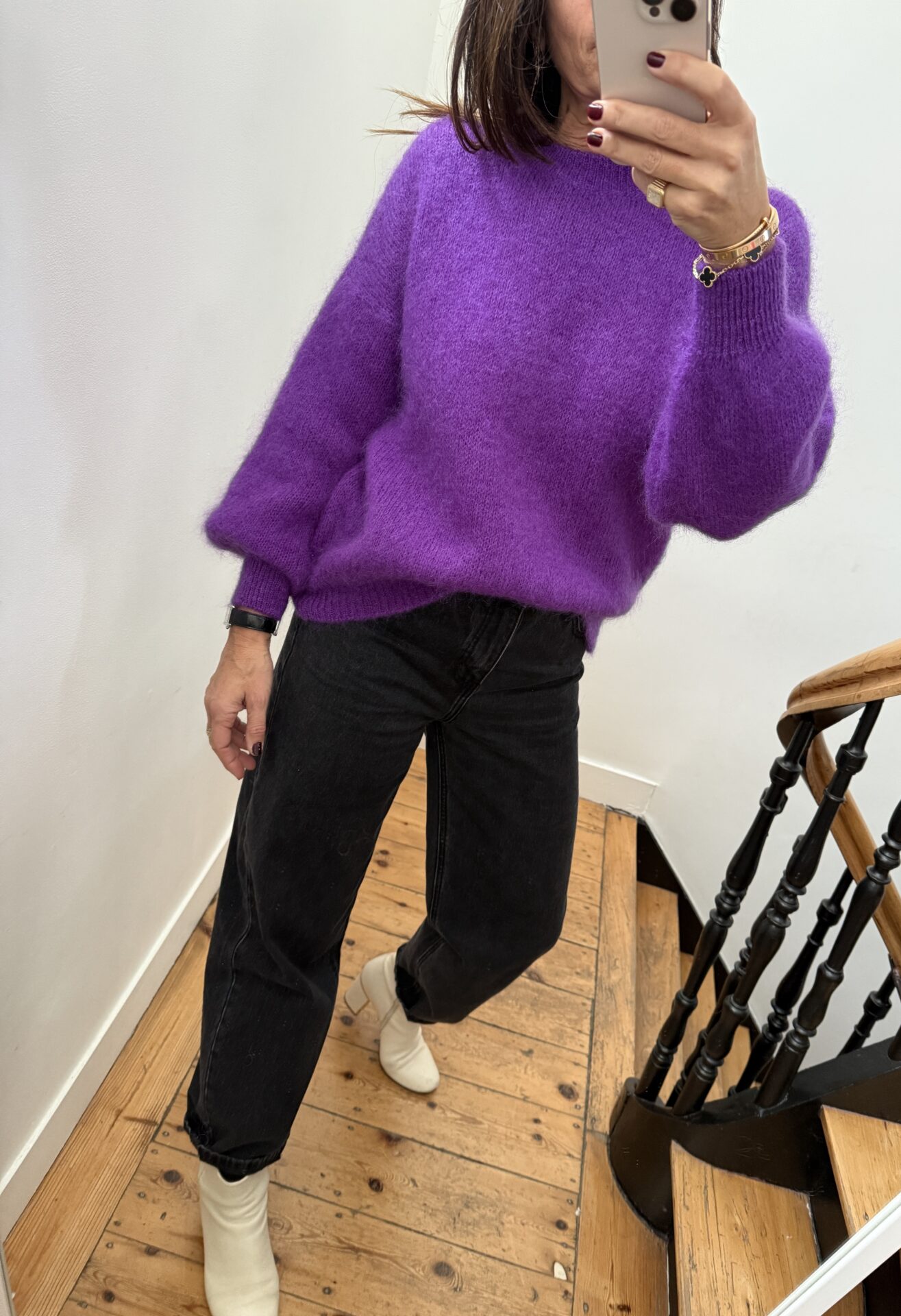 pull alba mohair rouge