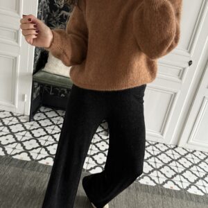 robe brodée paillettes marron