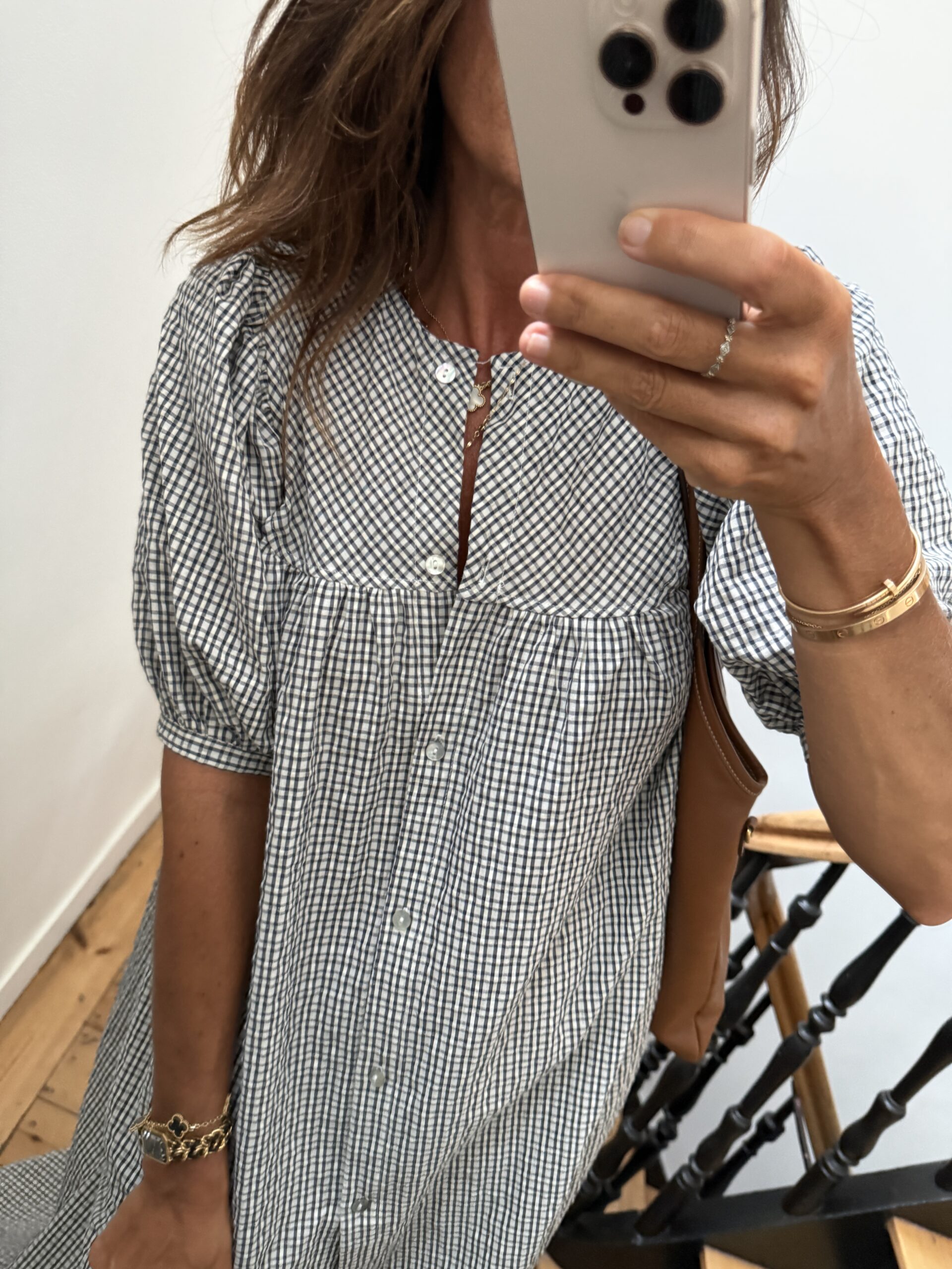 robe chemise tiki mini carreaux marine