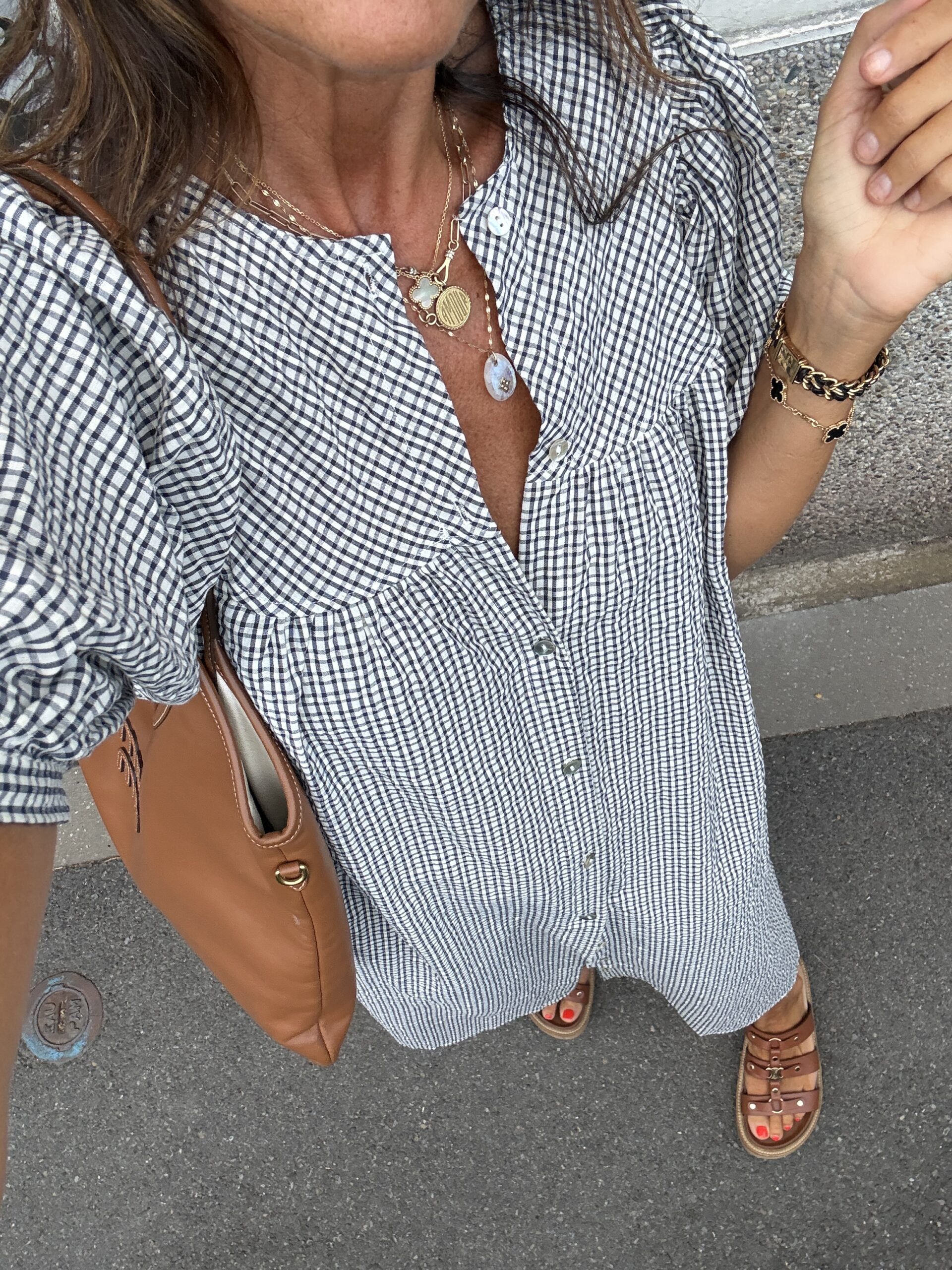 robe chemise tiki mini carreaux marine