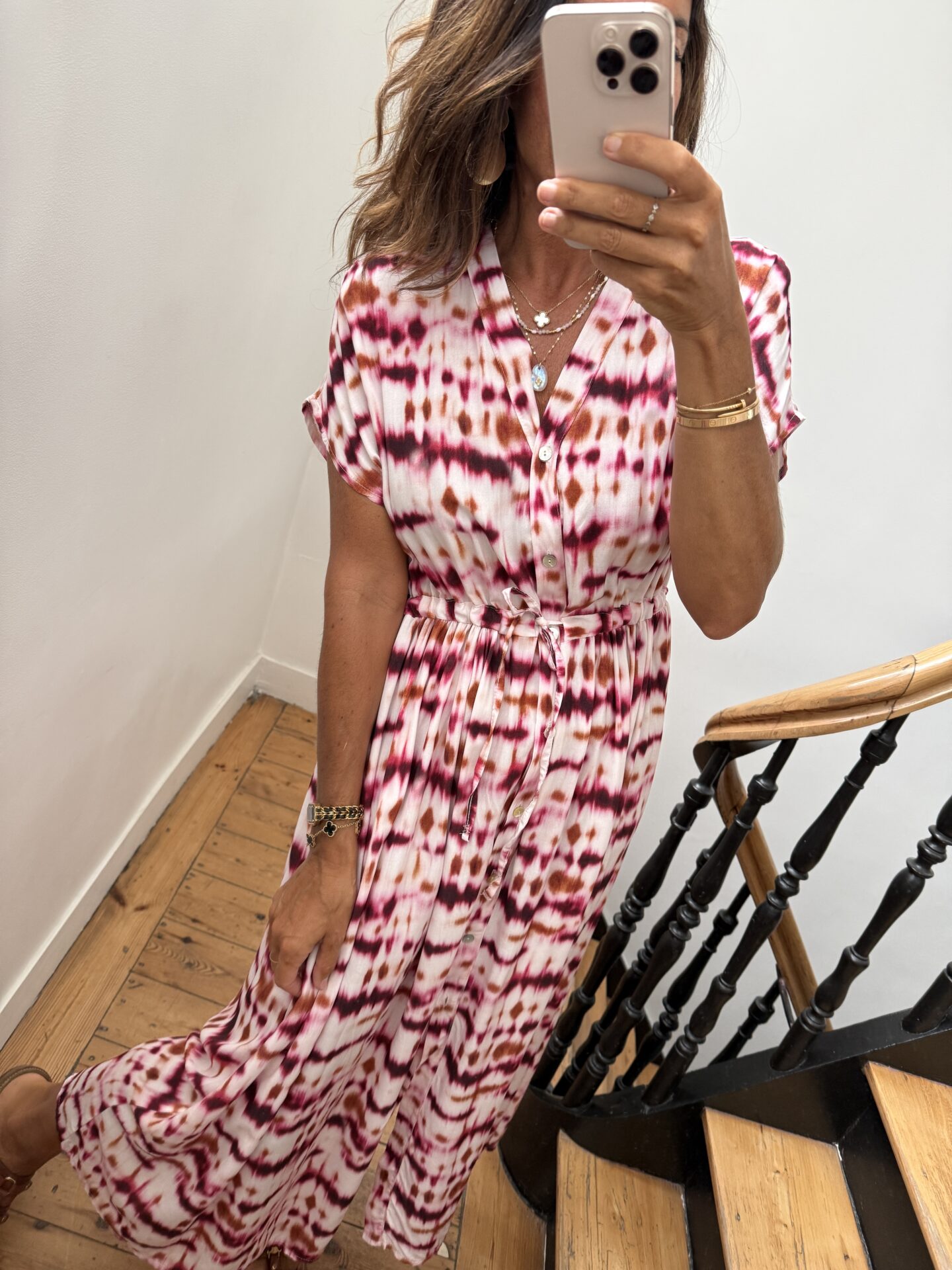 robe longue rayée orange et rose (copie)