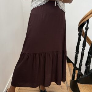 robe longue camel prune