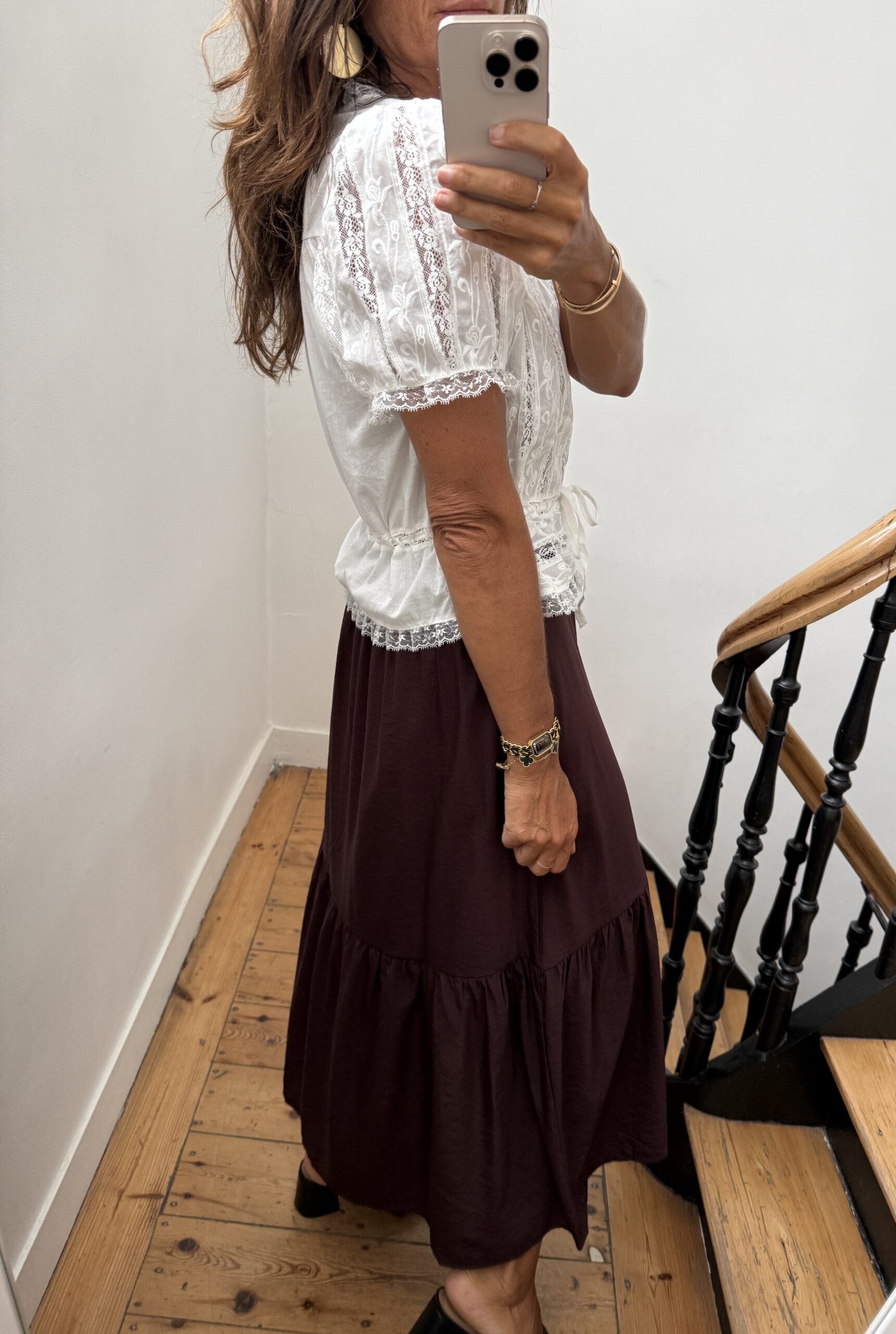 robe longue camel prune