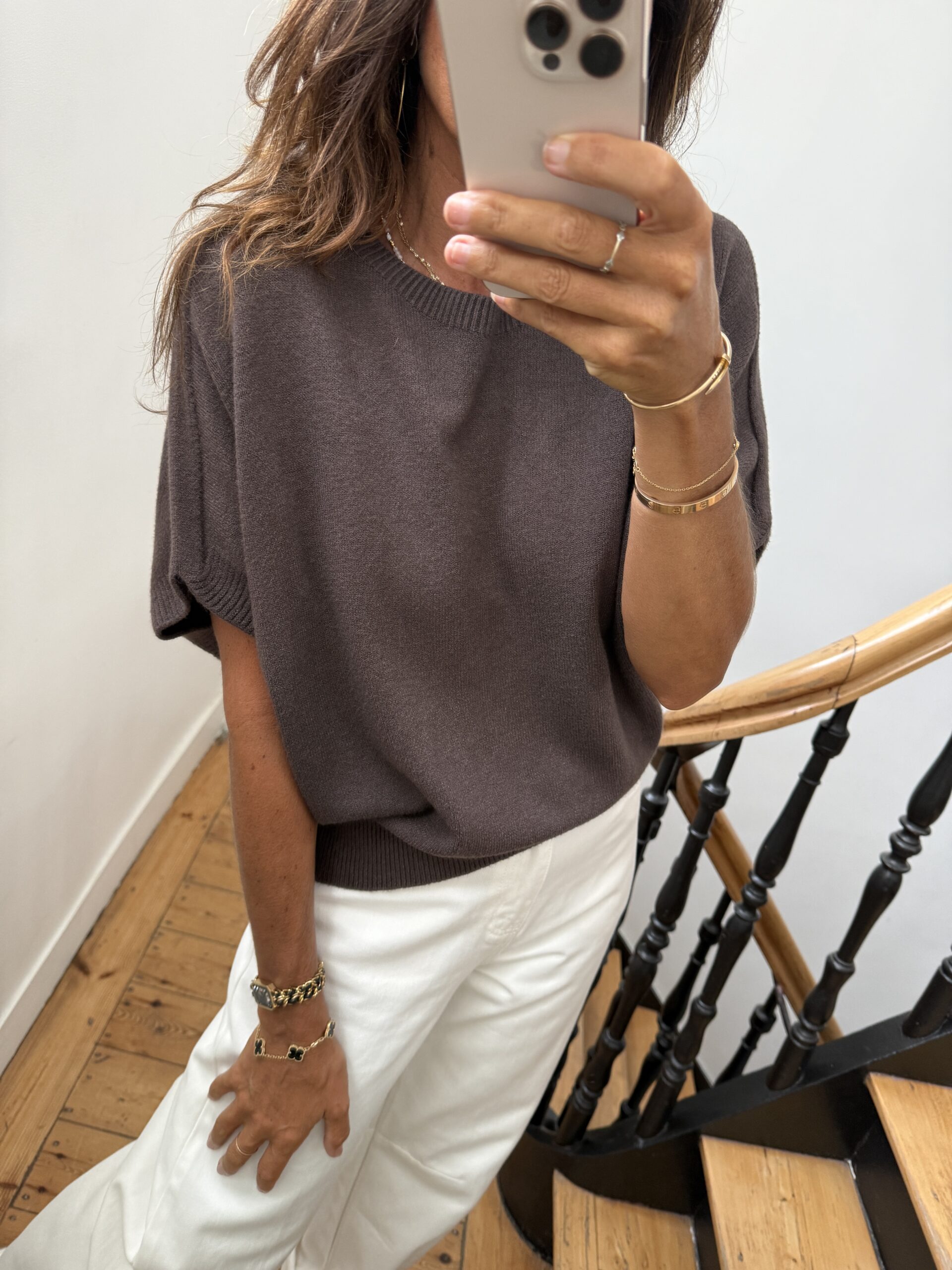 robe longue camel prune
