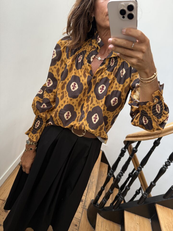 robe longue camel prune