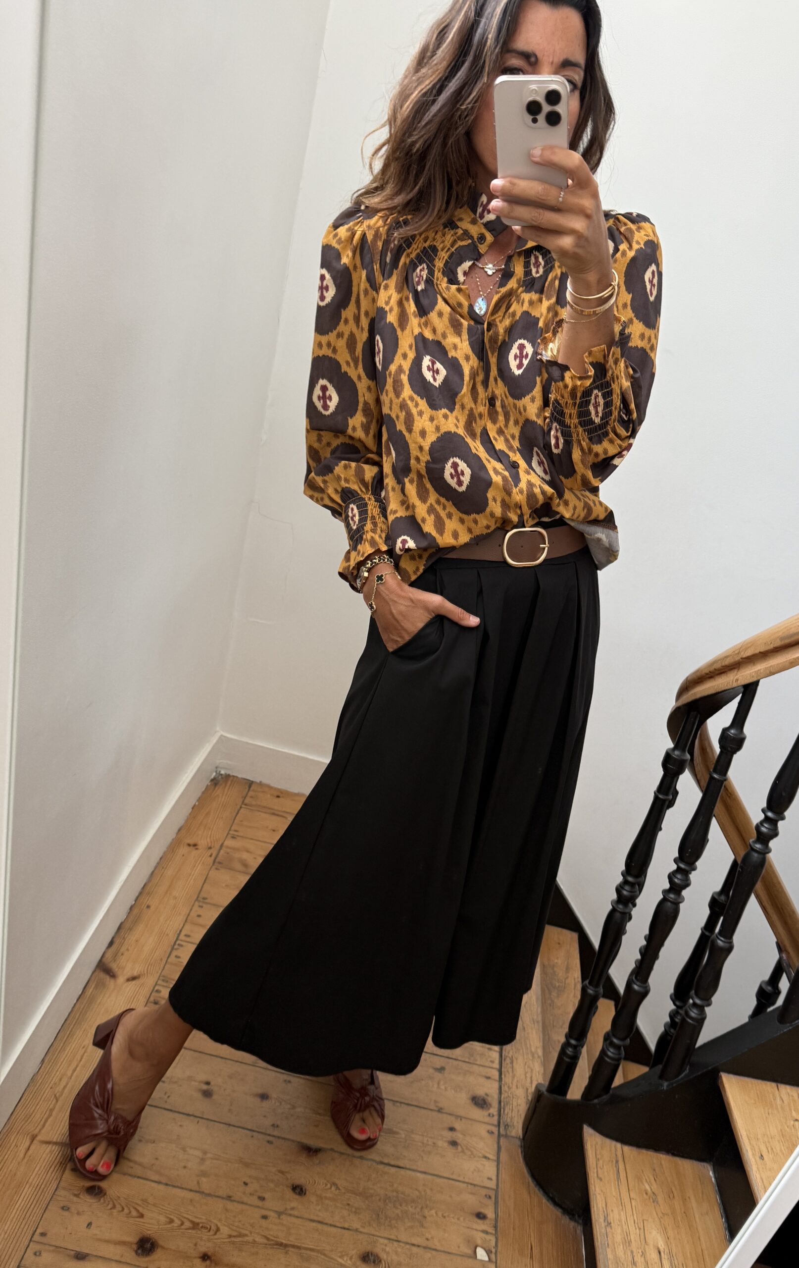robe longue camel prune