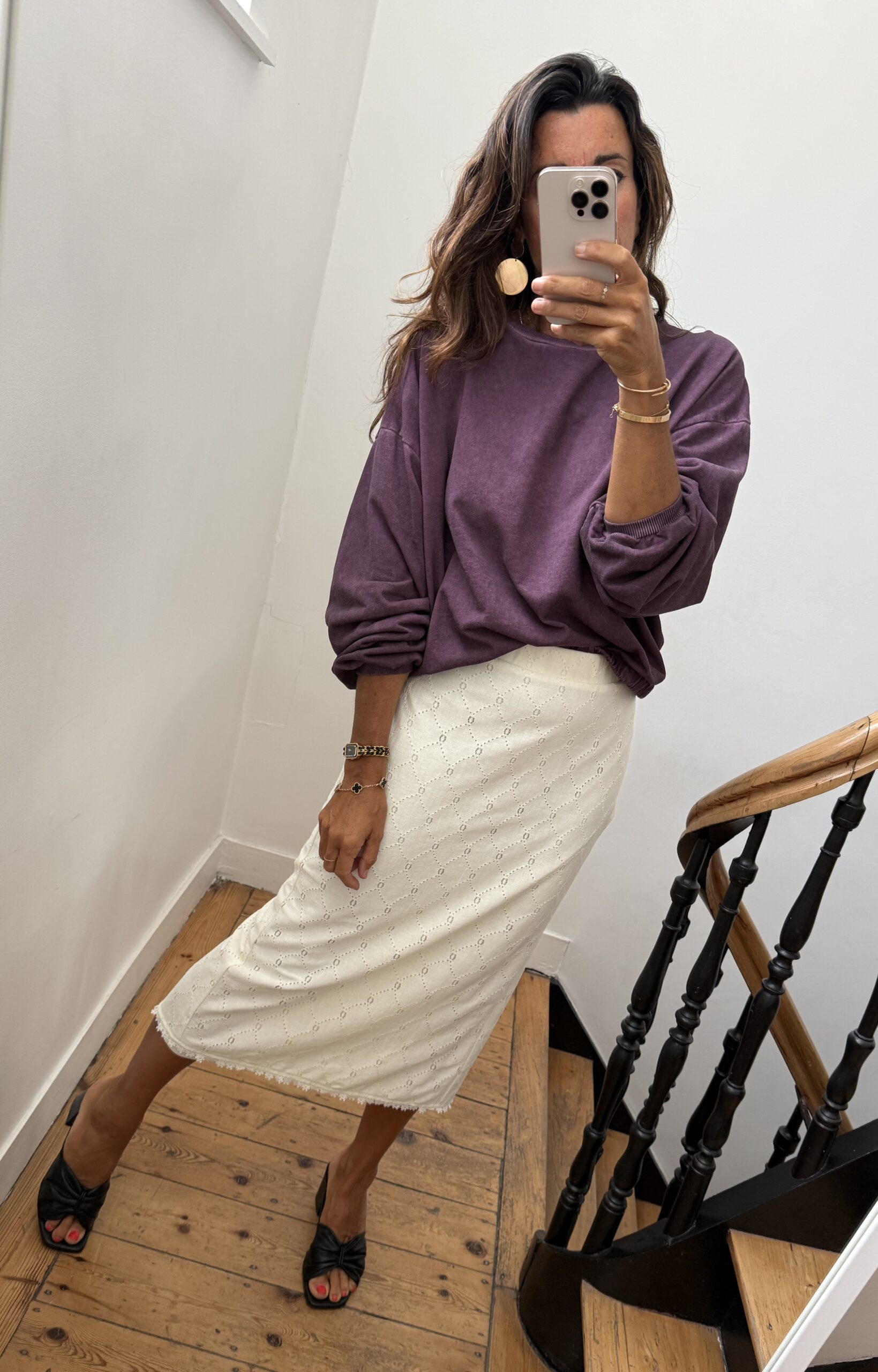 robe longue camel prune