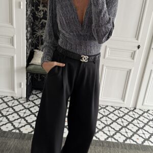 pull margot alpaga épaules froncées gris