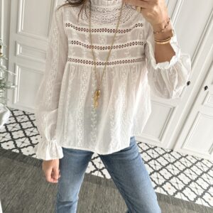 pull margot alpaga épaules froncées gris