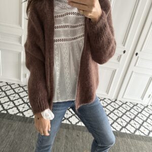 pull margot alpaga épaules froncées gris