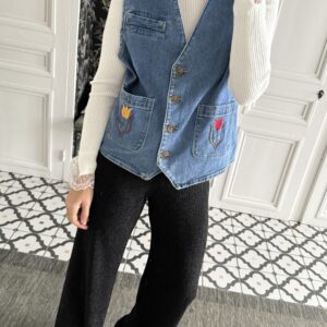 pull margot alpaga épaules froncées gris