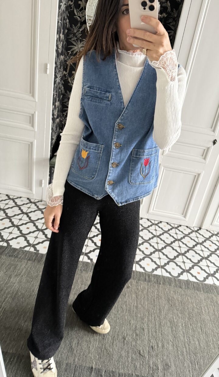 pull margot alpaga épaules froncées gris