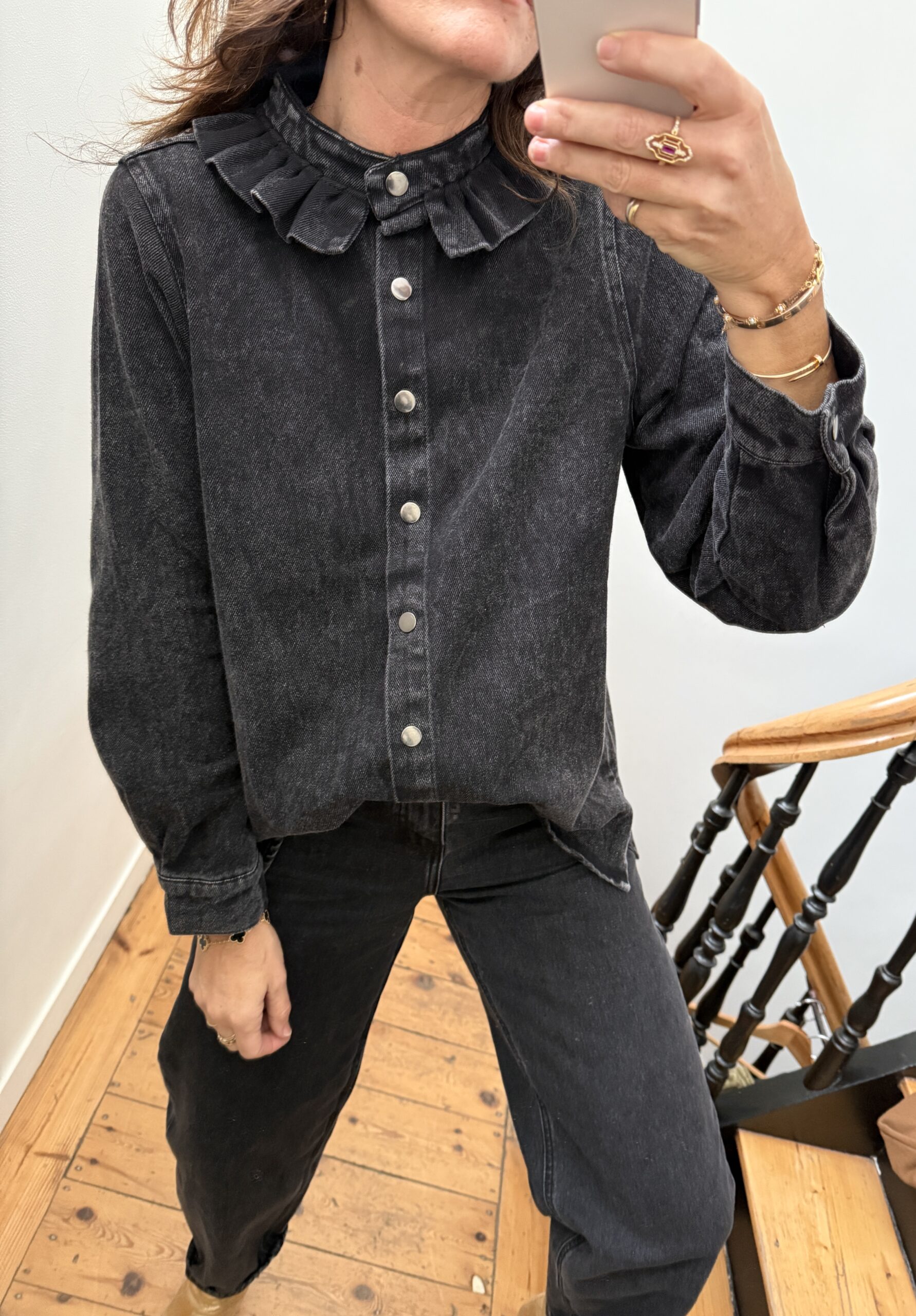 IMG_6101 surchemise col frou frou volant jeans gris