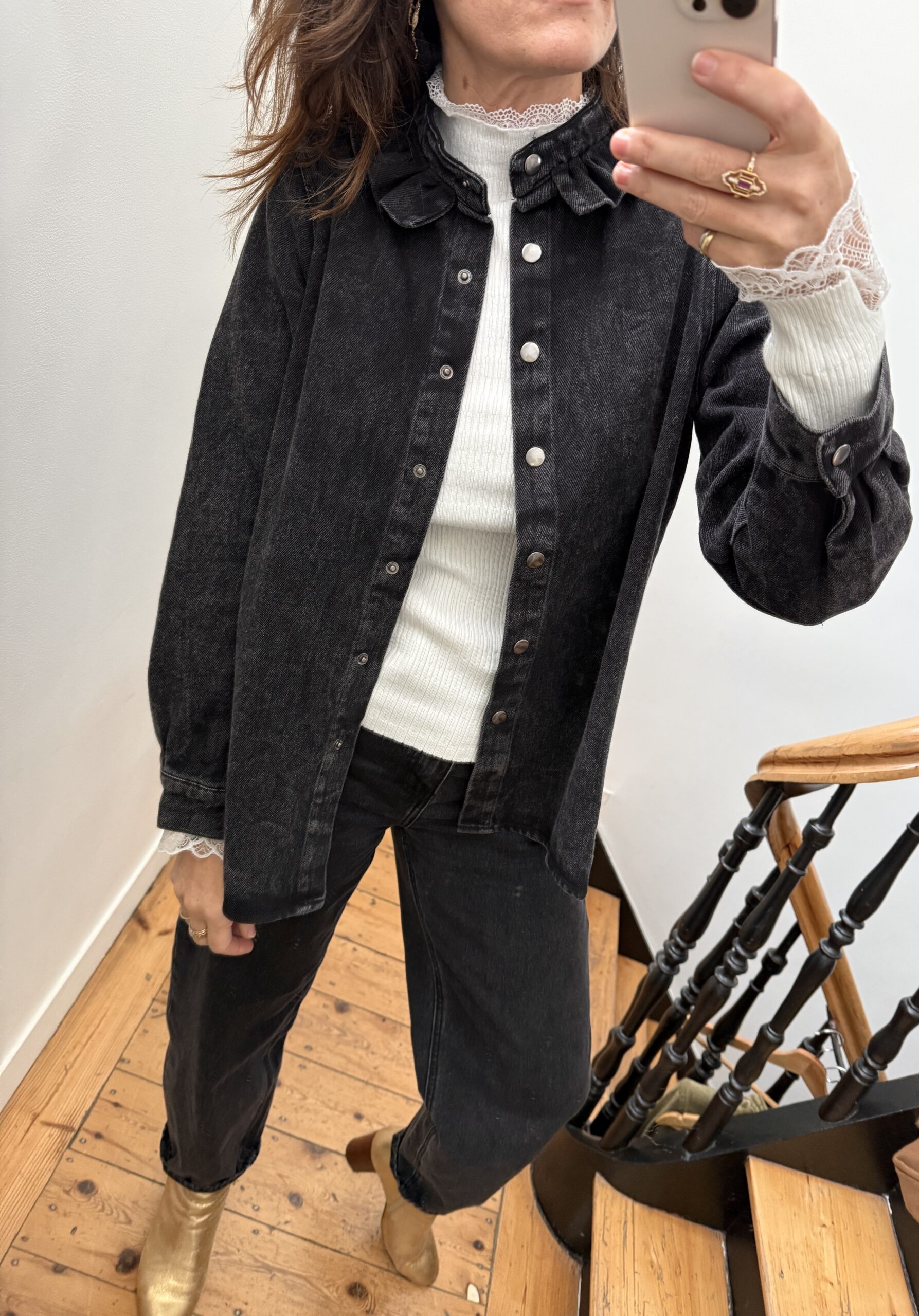 IMG_6103 surchemise col frou frou volant jeans gris