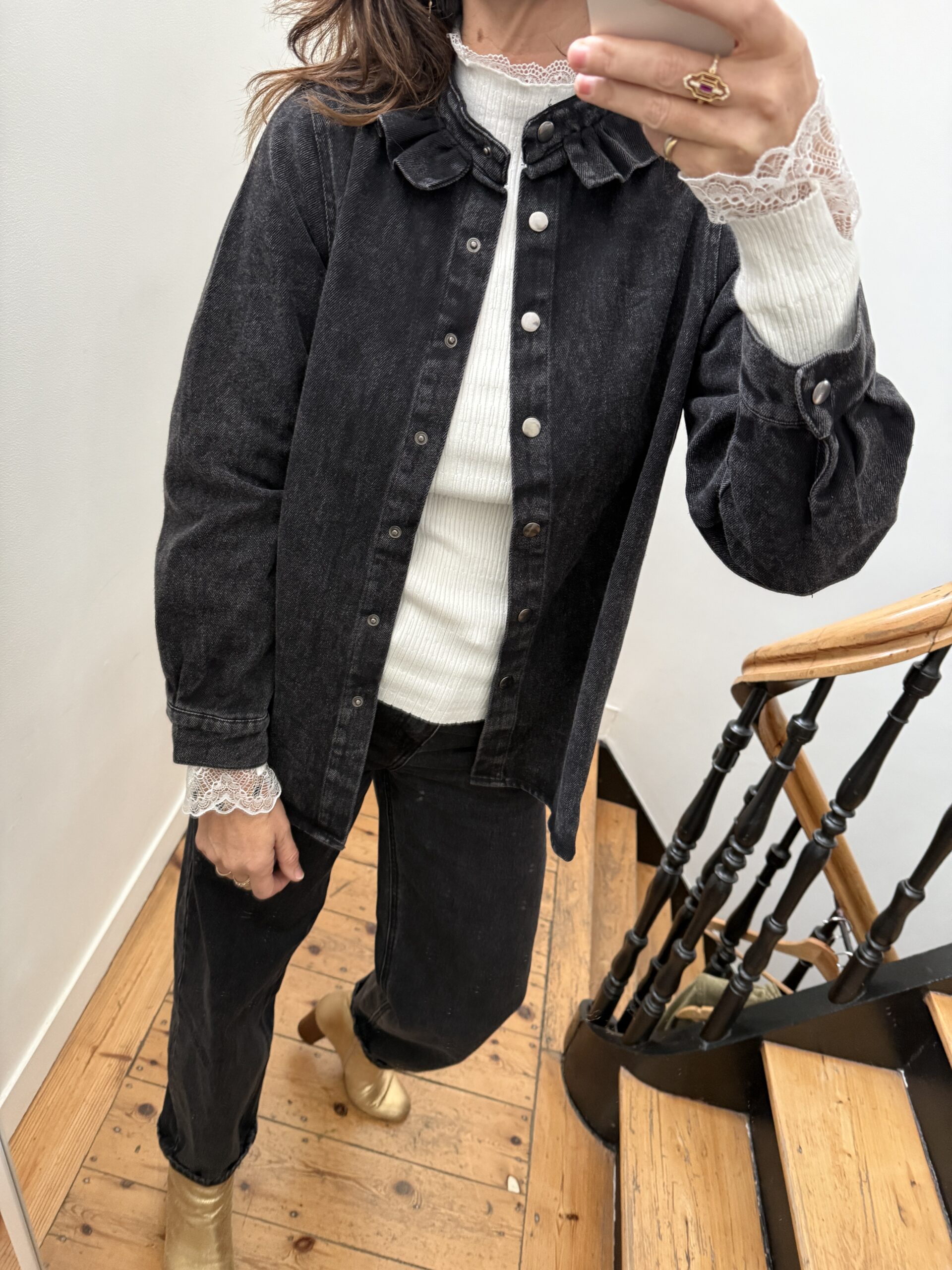 IMG_6105 surchemise col frou frou volant jeans gris