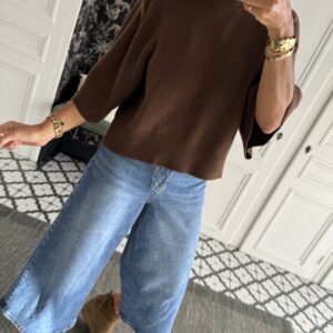 pull léo manches 3/4 bordeaux