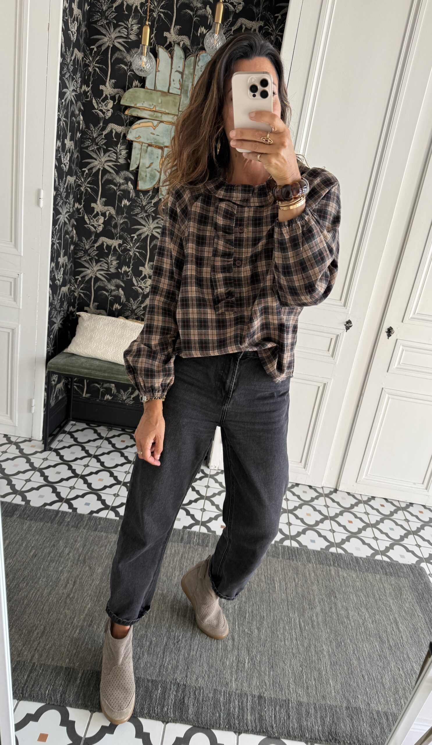 pull paolo rayé bordeaux caramel