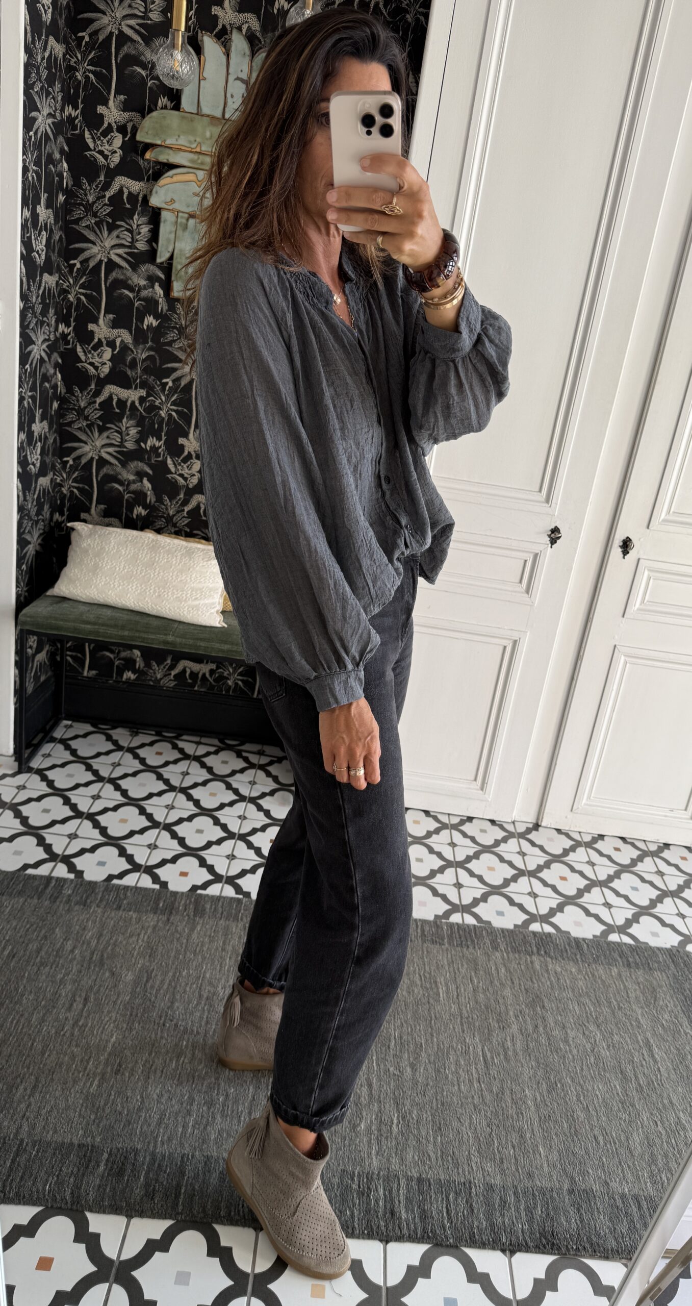pull paolo rayé bordeaux caramel