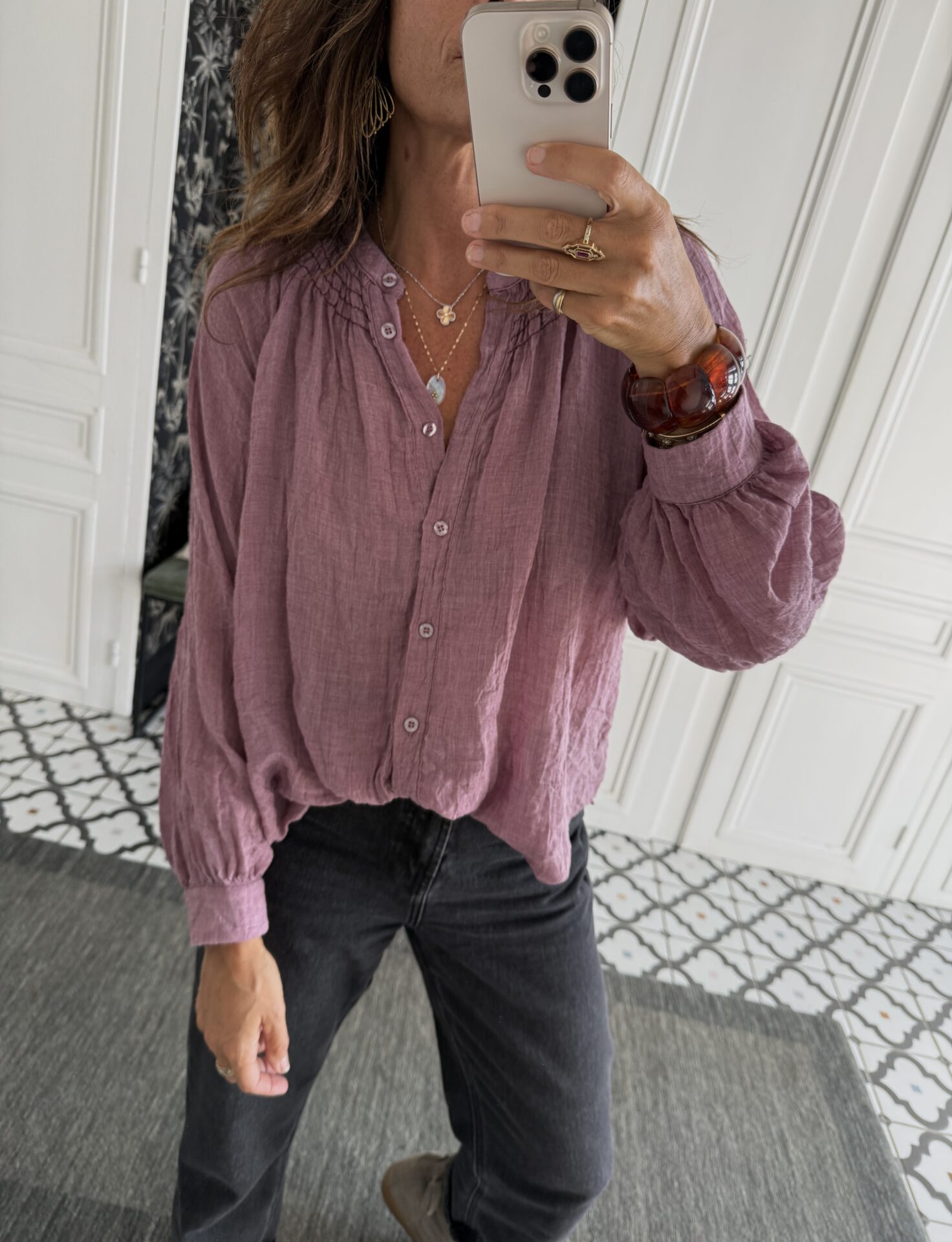 pull paolo rayé bordeaux caramel