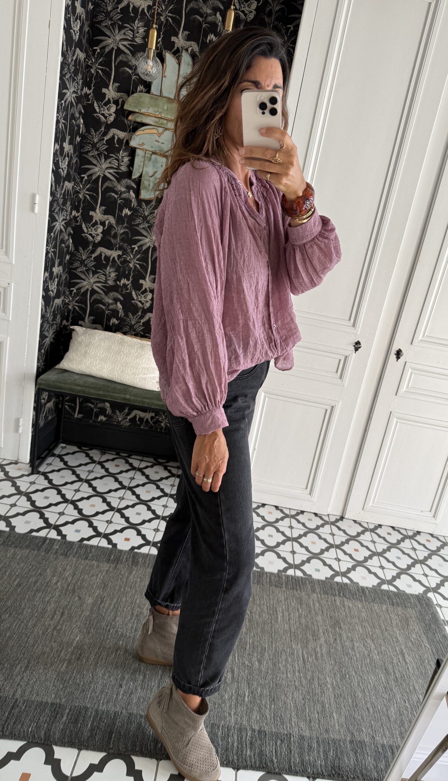 pull paolo rayé bordeaux caramel