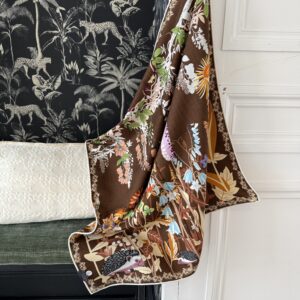 carré laine et soie chocolat multico