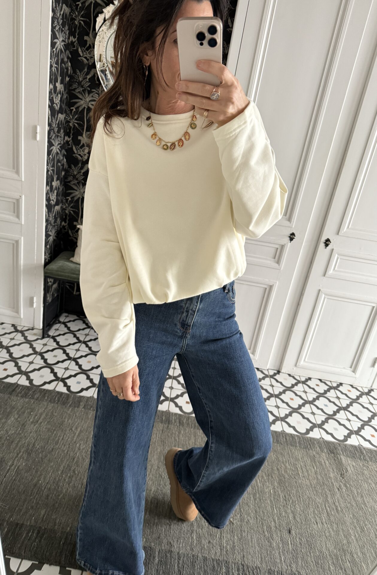 cagoule sequins gris