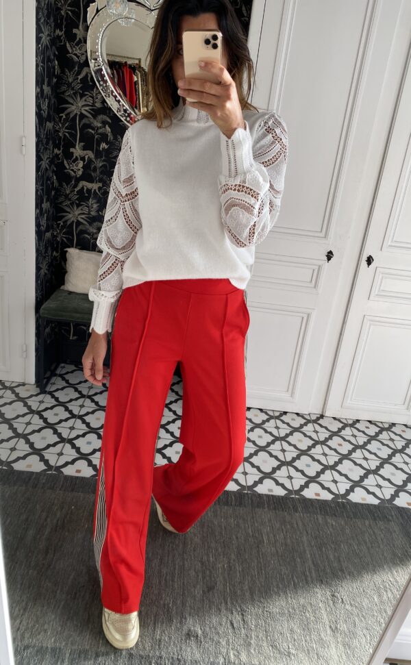 pantlon jogging an'ge patrivy rouge