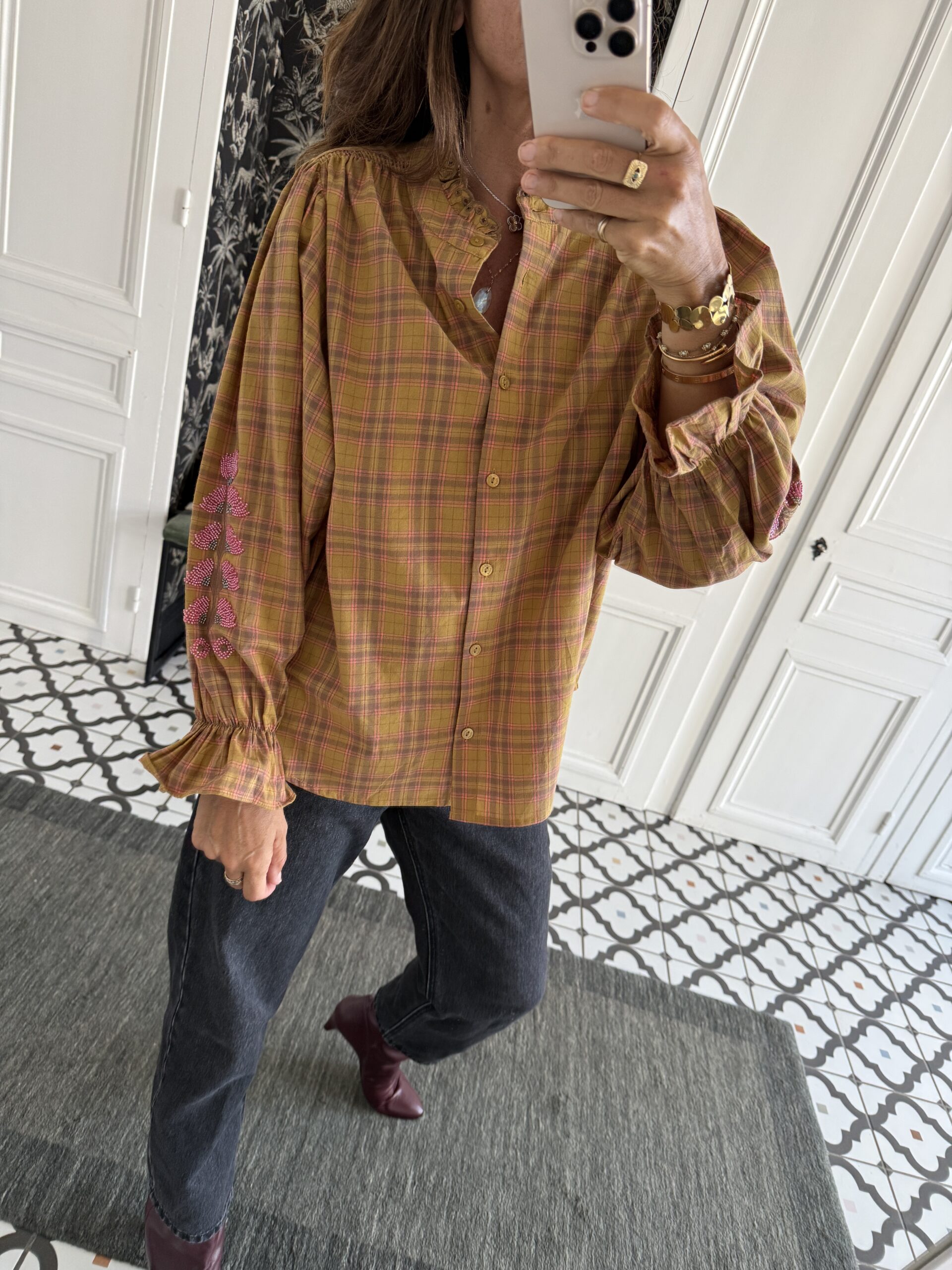 chemise alya carreaux jaune