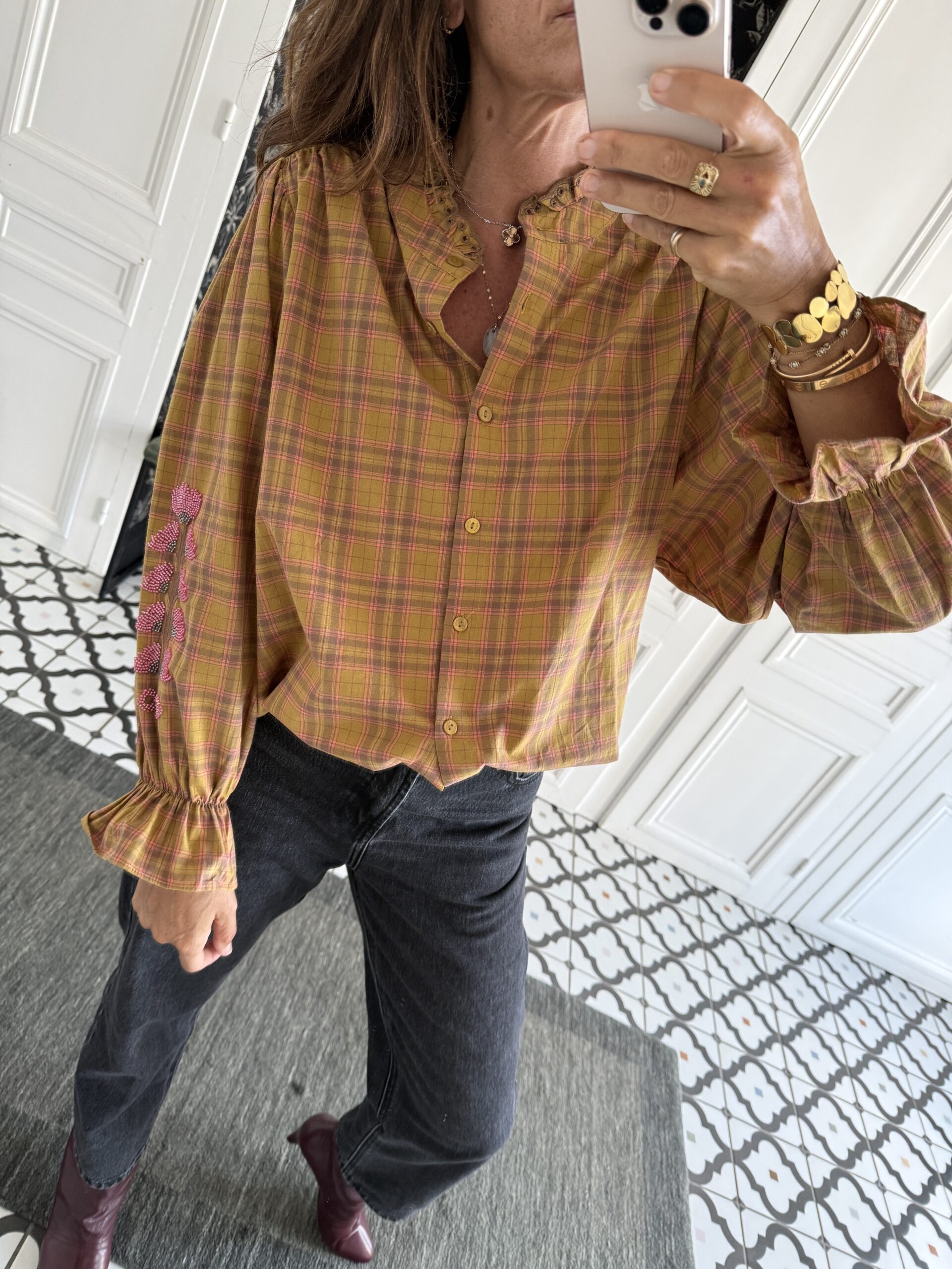 chemise alya carreaux jaune