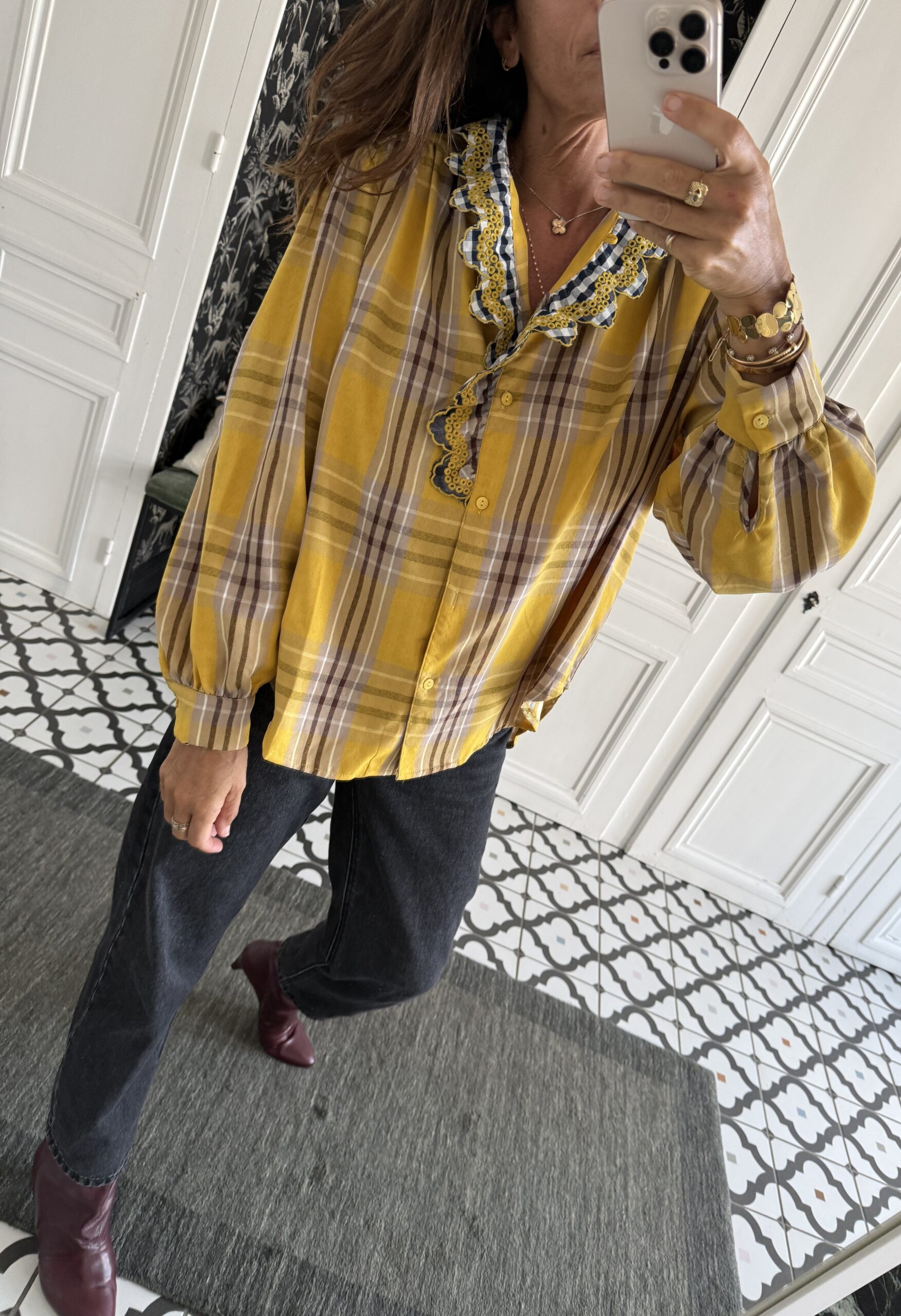 chemise alya carreaux jaune