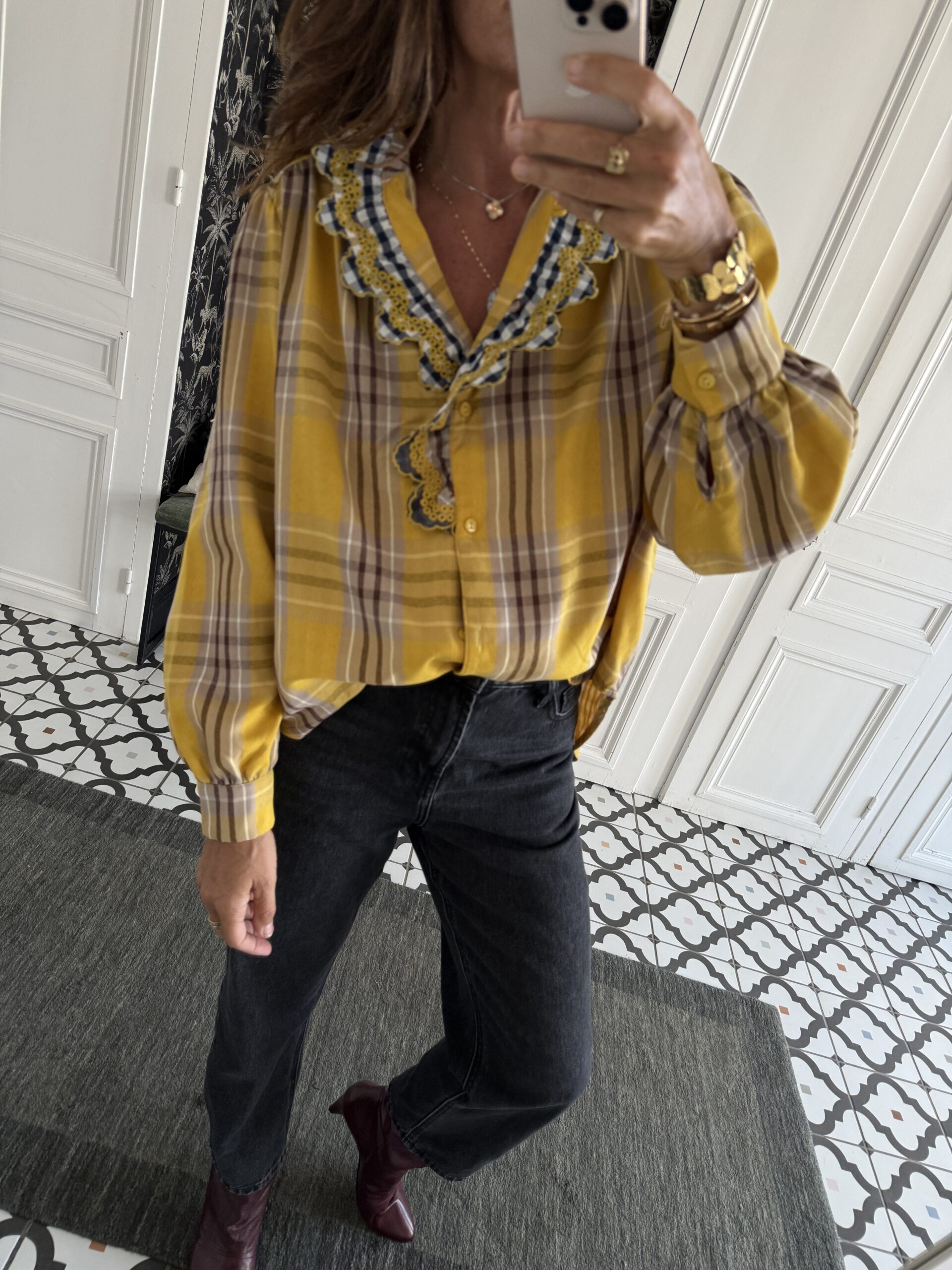 chemise alya carreaux jaune