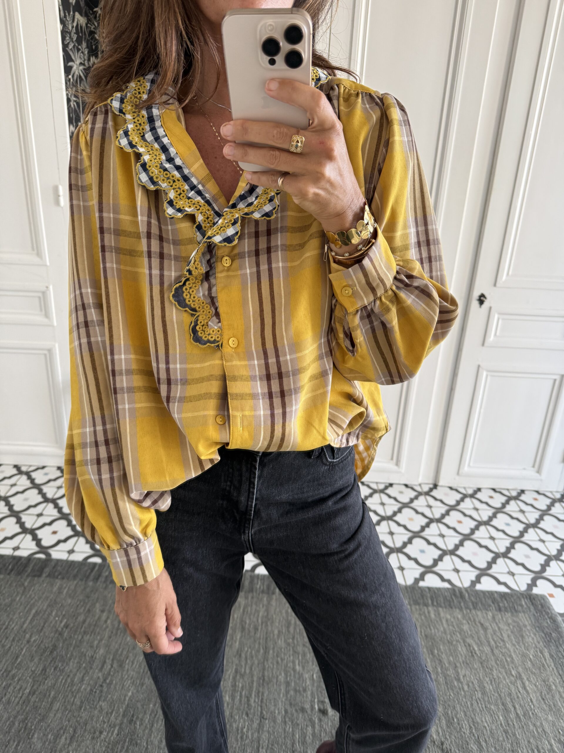 chemise alya carreaux jaune