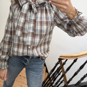 chemise écru noeud brodée